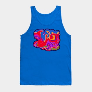 Waves Explosion in Super Hero Colors Tank Top